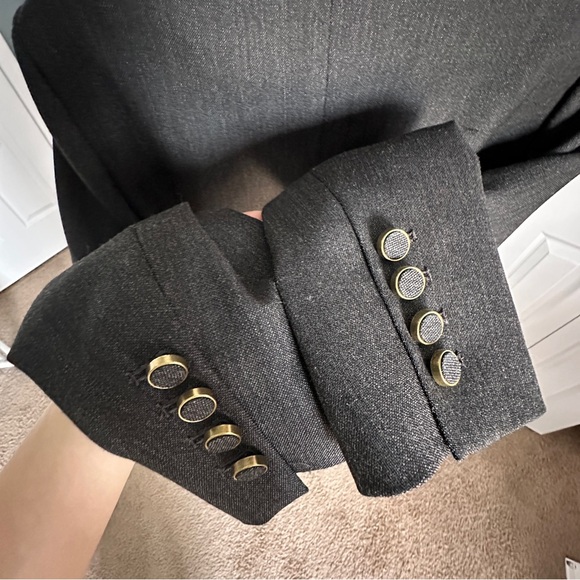 NWOT Zara limited edition wool blazer M charcoal black jacket - Picture 6 of 8